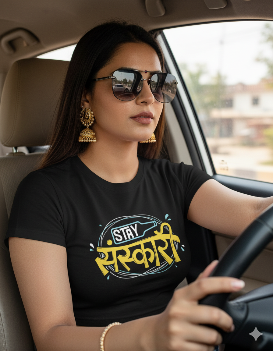 Stay Sanskari crop top