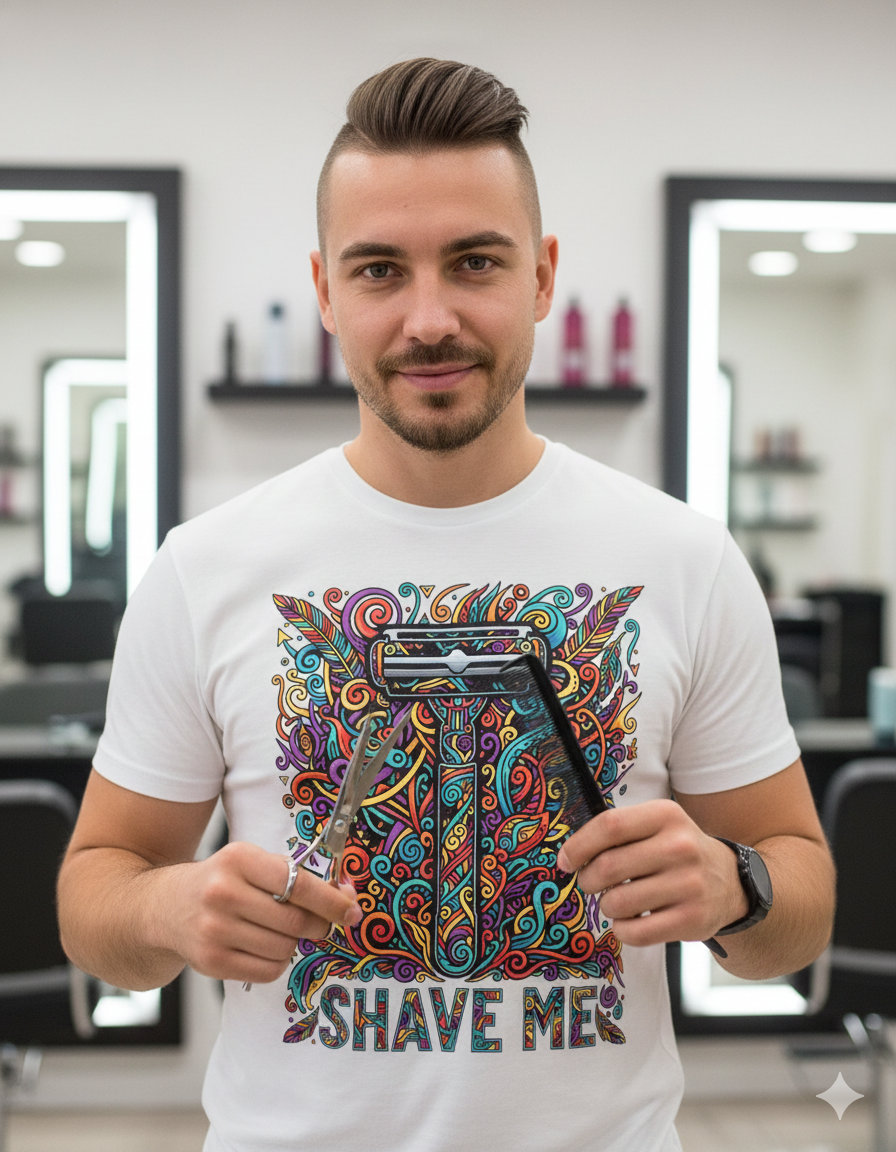 Shave me tshirt white men tees